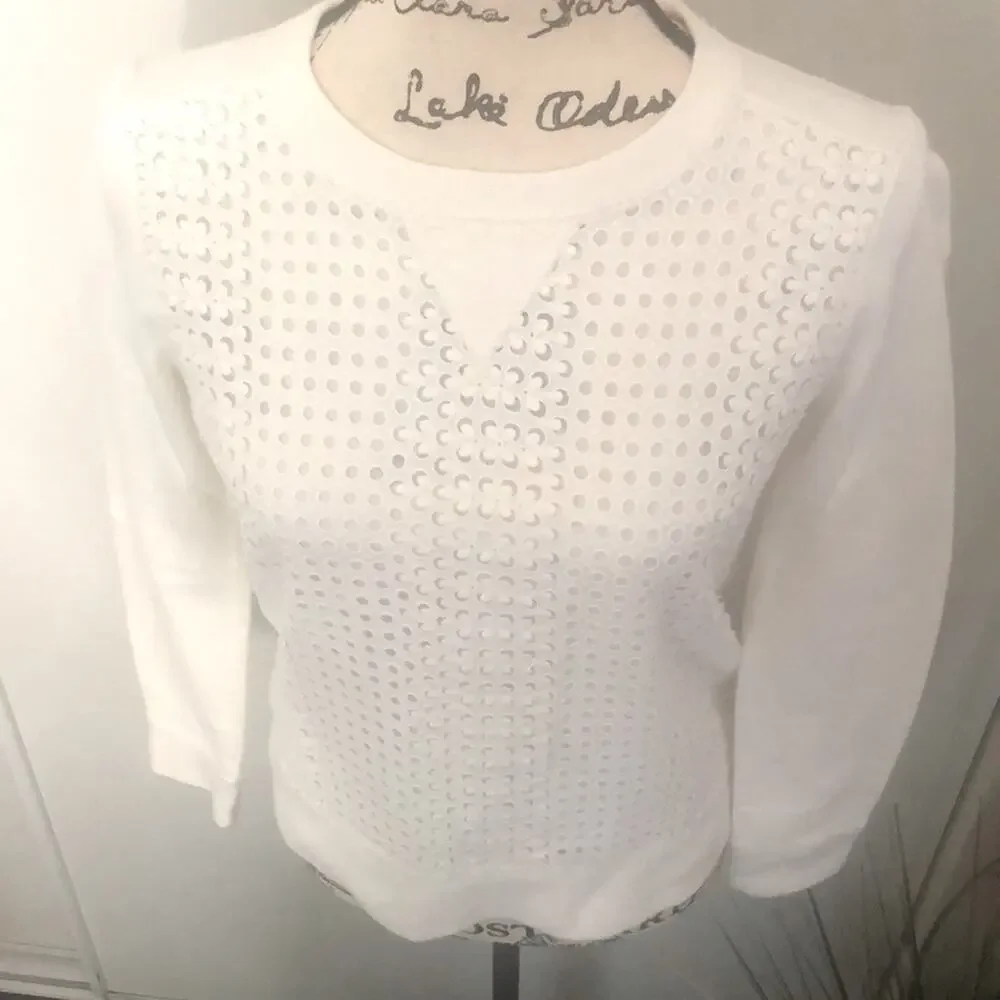 J.Crew White Sweater with detail design Size XS